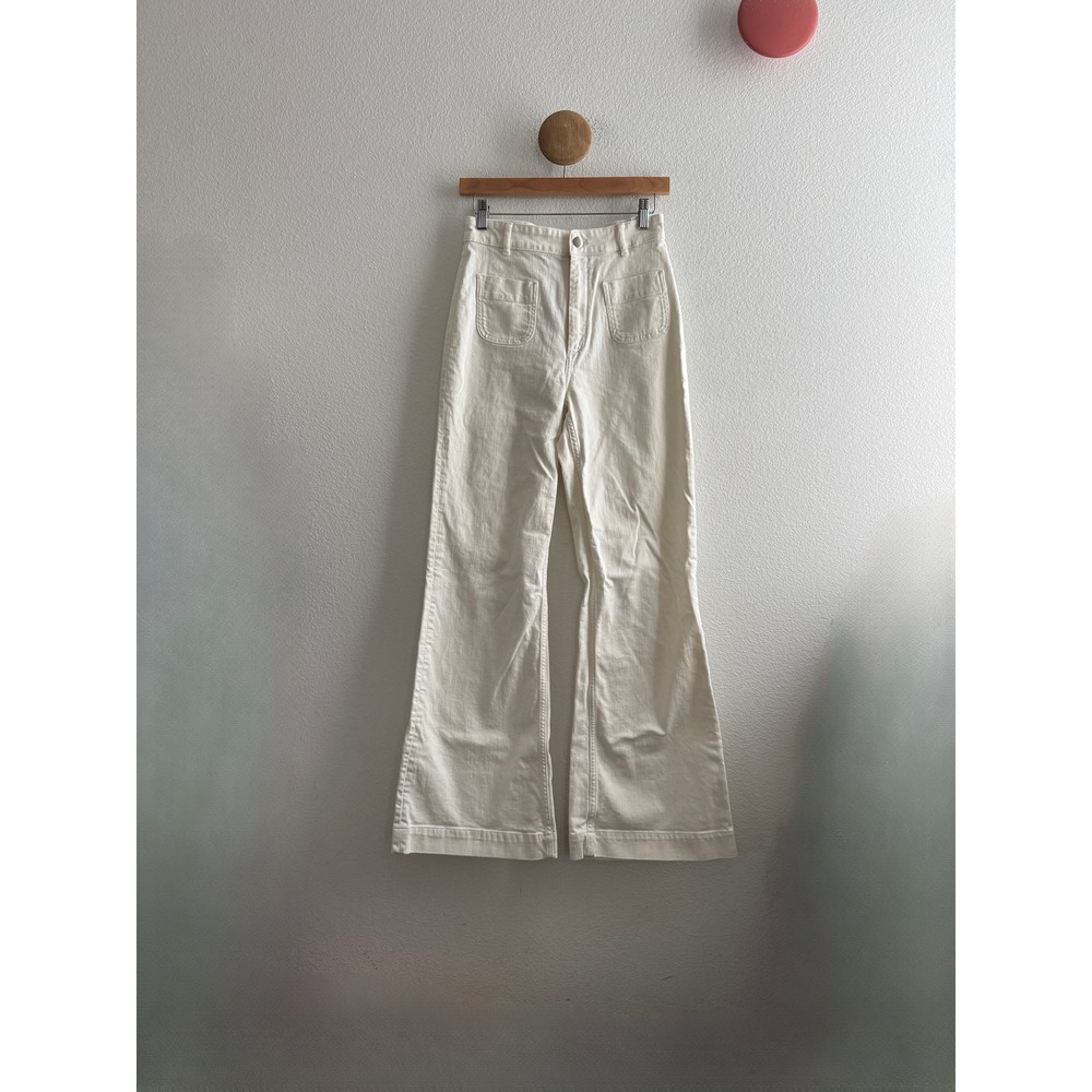 & Other Stories White High Rise Flare Jeans Size 28